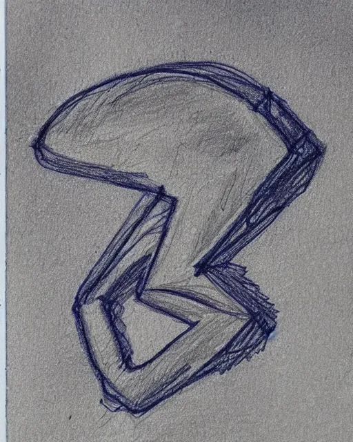 Prompt: today i found a drawing i made with a ballpen on a squared notebook 25 years ago