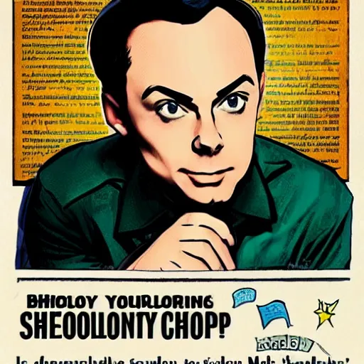 Image similar to millatary propoganda of sheldon cooper