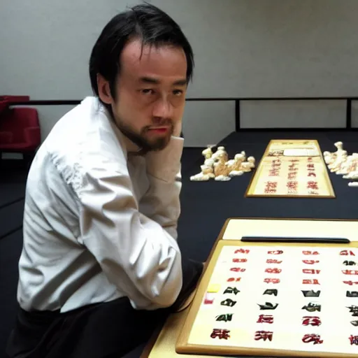 Image similar to benjamin nethnyahu at a japanese go tournament