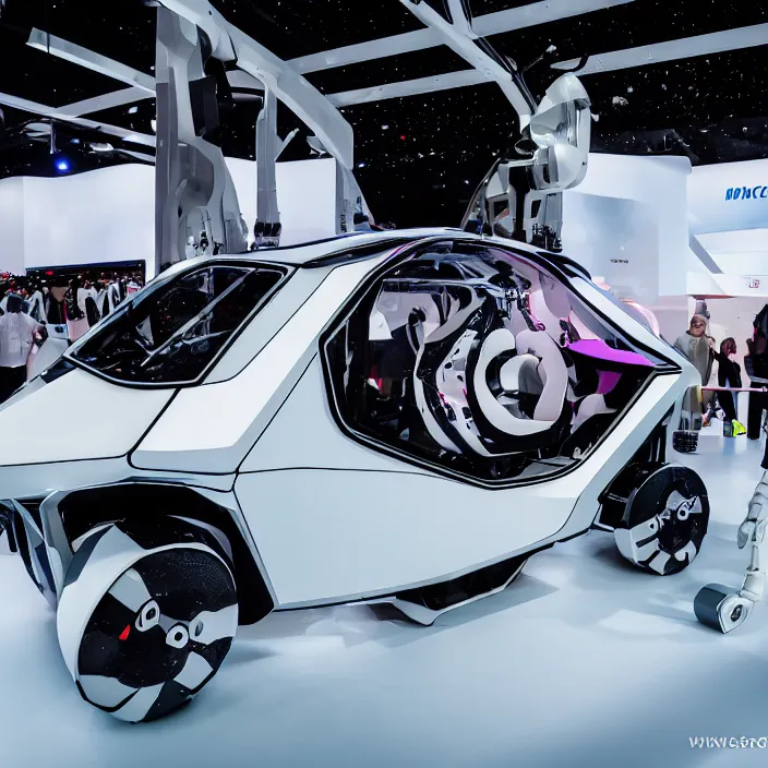 Image similar to space horse concept robotic vehicle on a Frankfurt Motor show in the future, sci-fi, fantasy, Sigma 35mm f/2.8 DG DN Art