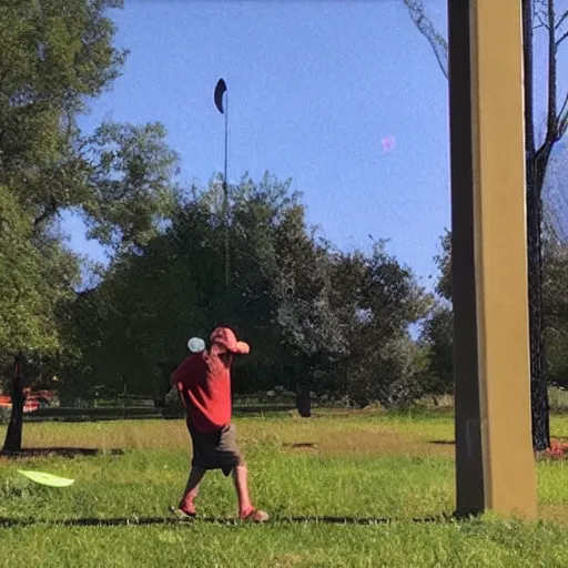 Prompt: a homeless man playing discgolf in the style of a baroque painting