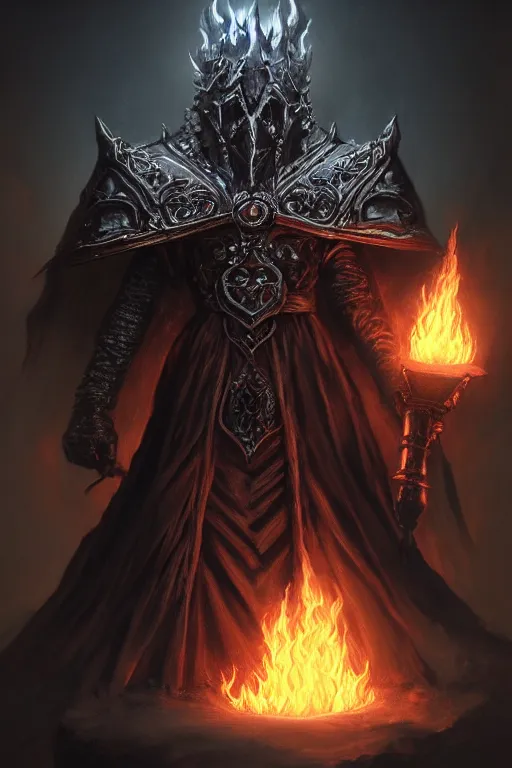 Image similar to Evil flame lich king，victorian art，cinematic，extremely detailed, trending on artstation，Cinematic Lighting