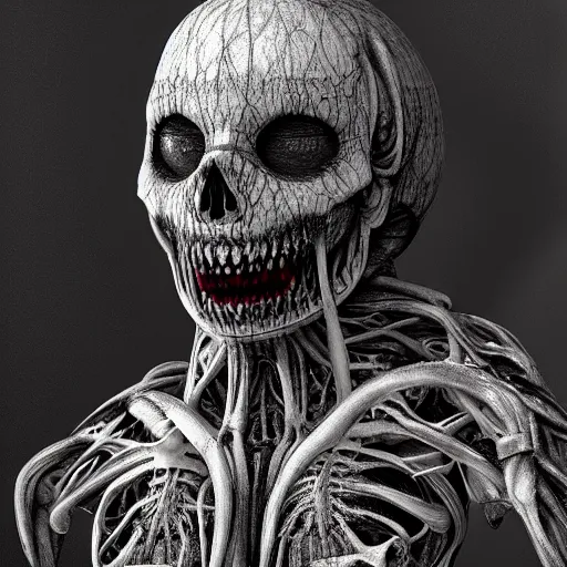 Prompt: odontophobia, photorealistic 3 d render by hr giger