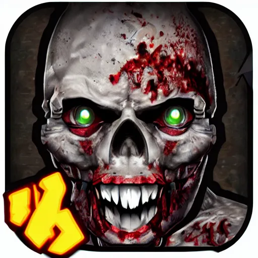 Prompt: zombie game icon hyper detailed