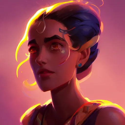 Image similar to profile portrait, maya ali mage, gloomhaven, dynamic lighting, gaudy colors, octane render aesthetic, matte painting concept art, official fanart behance hd artstation by jesper ejsing, by rhads and makoto shinkai and lois van baarle and ilya kuvshinov and rossdraws