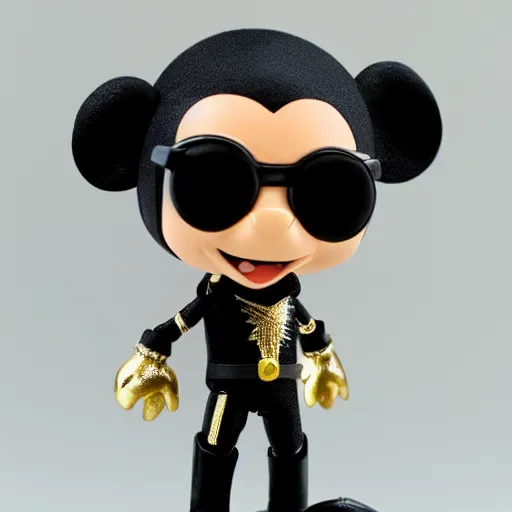 Image similar to single michael jackson, michael jackson, black panther, michael jackson, michael jackson, michael jackson, michael jackson, michael jackson, ( ( ( mickey mouse ) ) ), nendroid, stephen bliss style