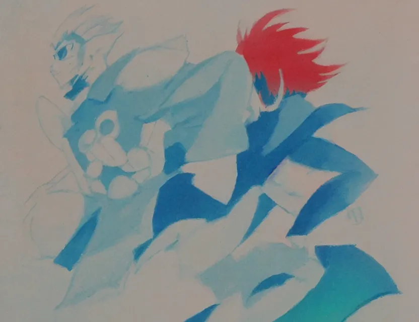 Image similar to gouache, limited palette, by award - winning mangaka, backlighting.