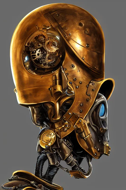 Image similar to steampunk helmet fantasy art mask robot ninja stylized digital illustration sharp focus, elegant intricate digital painting artstation concept art global illumination ray tracing advanced technology chaykin howard and campionpascale and cooke darwyn and davis jack