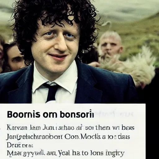 Image similar to Boris Johnson as Frodo