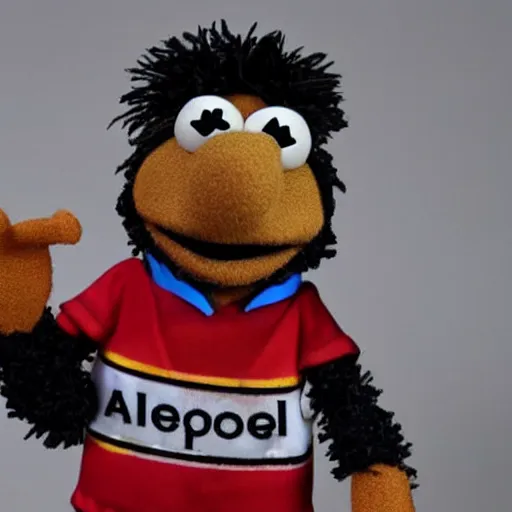 Image similar to muppet gabigol wearing a Flamengo jersey