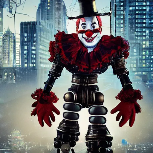 Clown From The Movie It As A Cyborg Robot On A Stable Diffusion