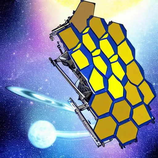 Image similar to james webb space telescope blushing, anime art