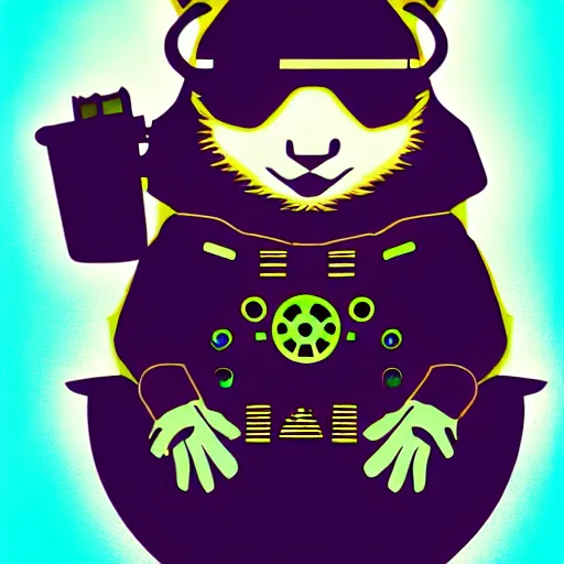 Image similar to a cute cyberpunk hamster as a supervillain, steam punk, gothic, 4 k