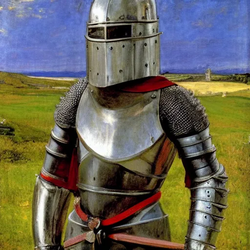 Image similar to a 15th-century knight by John Millais cfg_scale 10