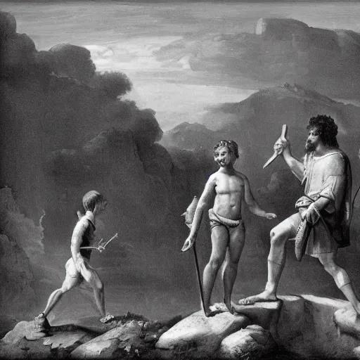 Image similar to David and Goliath