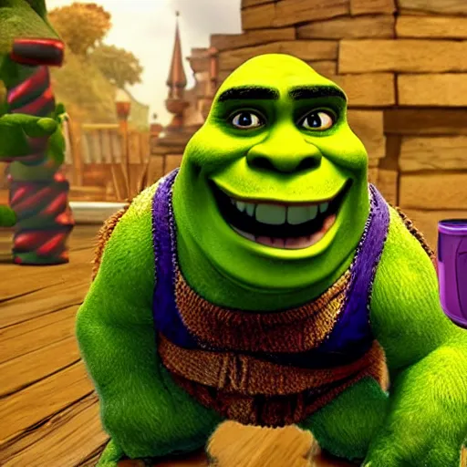 Image similar to tiktoker shrek