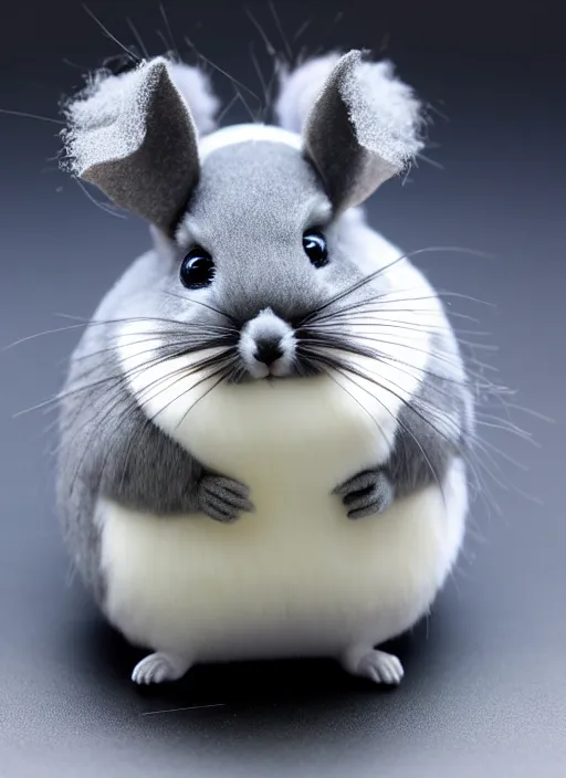 Image similar to 80mm resin detailed miniature of fluffy chinchilla, Product Introduction Photos, 4K, Full body, simple background