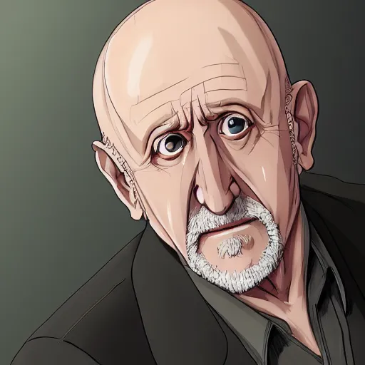 Image similar to portrait of mike ehrmantraut, anime fantasy illustration by tomoyuki yamasaki, kyoto studio, madhouse, ufotable, comixwave films, trending on artstation