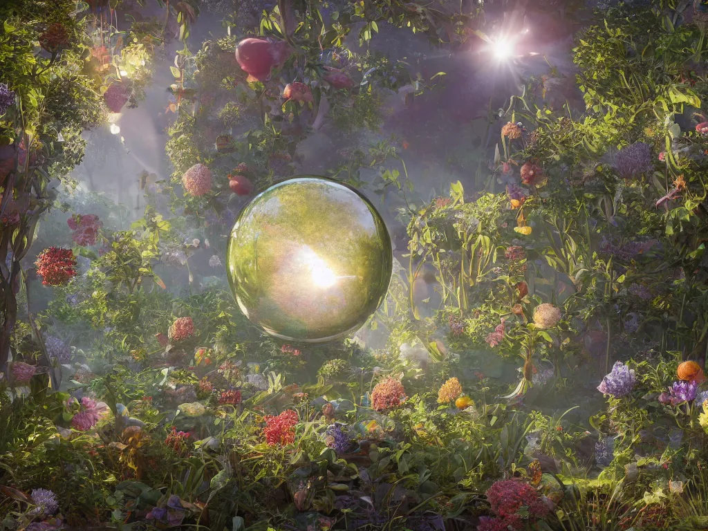 Image similar to 3 d render, sunlight study, the universe is a spheroid region 7 0 5 meters in diameter, art nouveau, by rachel ruysch and ( ( ( ( ( lisa frank ) ) ) ) ), 8 k, sharp focus, octane render