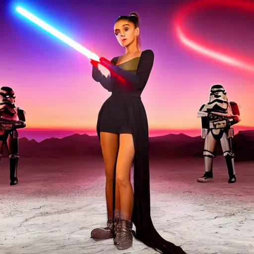 Image similar to Ariana Grande in star wars. 8K resolution. award winning photography,