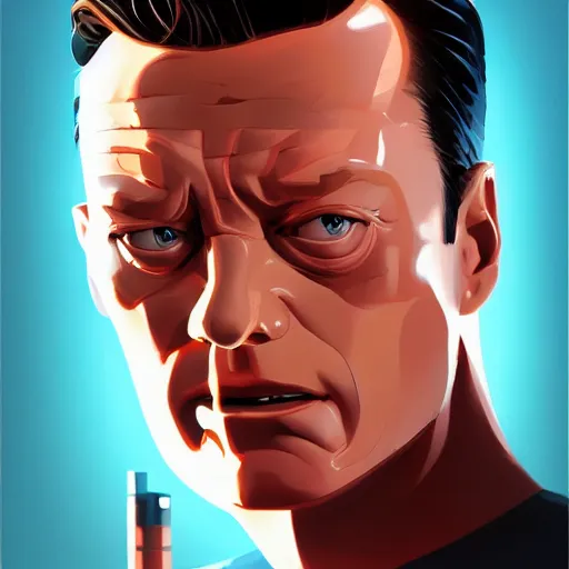 Image similar to face icon stylized minimalist t - 1 0 0 0, loftis, cory behance hd by jesper ejsing, by rhads, makoto shinkai and lois van baarle, ilya kuvshinov, rossdraws global illumination