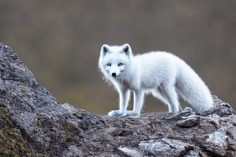 Image similar to beautiful arctic fox, XF IQ4, 150MP, 50mm, f/1.4, ISO 200, 1/160s, natural light, Adobe Photoshop, Adobe Lightroom, DxO Photolab, Corel PaintShop Pro, symmetrical balance, depth layering, polarizing filter, Sense of Depth, AI enhanced