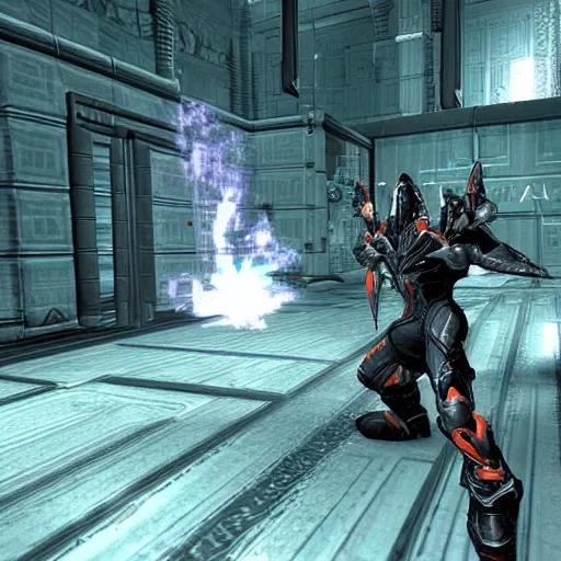 Image similar to warframe, ps1 graphics