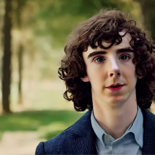 Prompt: portrait of a hybrid of benedict cumberbatch and freddie highmore and timothee chalamet