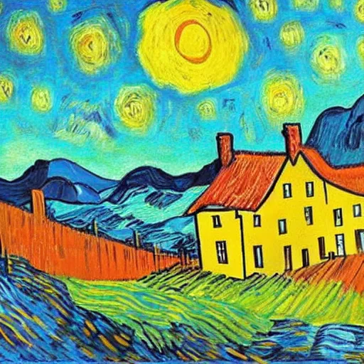 Image similar to pablo picaso painting in the style of van gogh