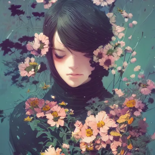 Image similar to kittens in flowers, intricate complexity, by greg rutkowski, artgerm, ross tran, conrad roset, takato yomamoto, ilya kuvshinov. 4 k, beautiful, cinematic dramatic atmosphere