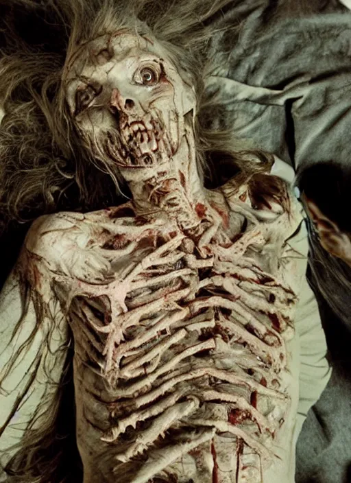 Prompt: a cinematographic photograph of a human corpse horror practical fx by david cronenberg