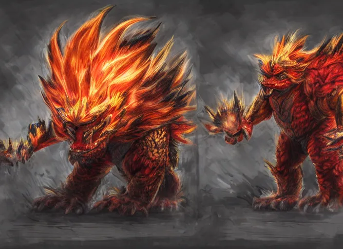 Image similar to detailed concept art of a huge giant fire bowser by cheng yi and luolin, aartstation, artstationhd, detailed scales, spiky and red hair tuft green scales. bowser, bowser nintendo, koopa, ~ bowser # bowser ( ( mario ) ) bcy. net, realistic. cheng yi, fire breathing. bowser