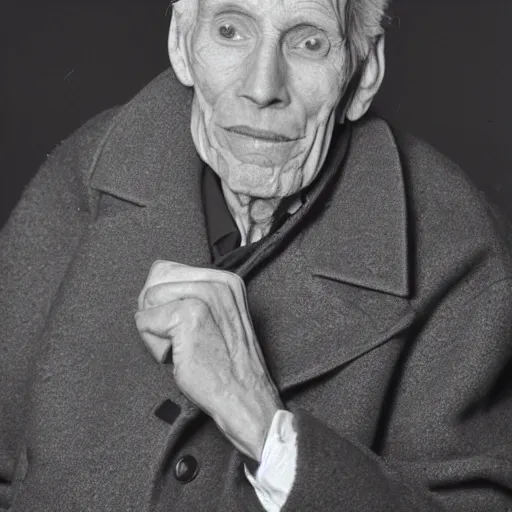 Prompt: A photograph portrait of old Jerma985 in his eighties who looks like Jerma985 wearing an overcoat in the 1990s, Jerma985, looks like Jerma985, taken in the early 1990s, grainy, taken on a 1990s Camera, realistic, hyperrealistic, very realistic, highly detailed, very detailed, extremely detailed, detailed, digital art, trending on artstation, headshot and bodyshot