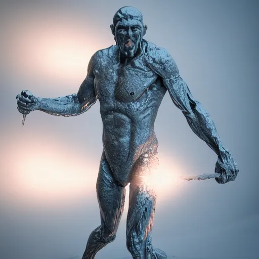 Prompt: 3 d render melted humanoid, berserker sculpture, chrometype, liquid metal, neotribal, raytraced, volumetric lightning, 8 k by wlop, innate studio h - 1 0 0 0 w - 1 0 0 0