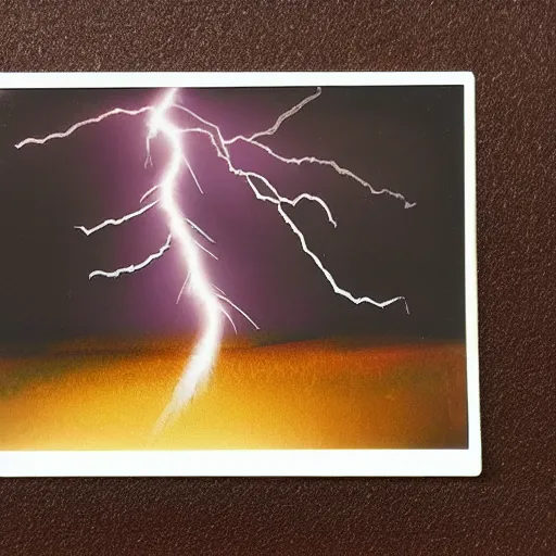 Prompt: polaroid of a lightning strike expressive beautiful hard edges high contrast brush