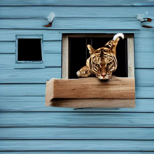 Image similar to big cat on house with walter white award - winning photography 4 k