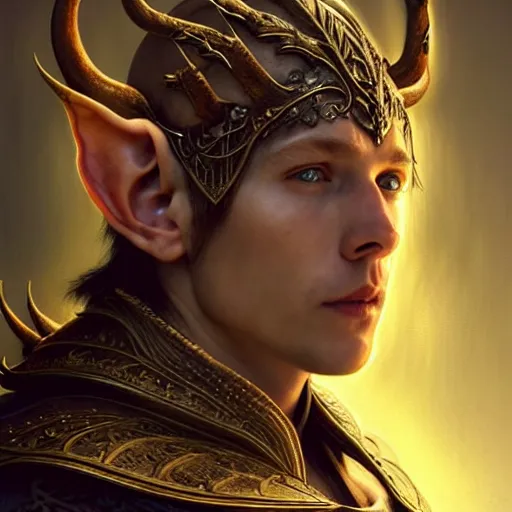 Prompt: portrait painting of an very young elven man with short light orange hair and tribal tattoos on his face wearing fur armor, ultra realistic, concept art, intricate details, eerie, highly detailed, photorealistic, octane render, 8 k, unreal engine. art by artgerm and greg rutkowski and charlie bowater and magali villeneuve and alphonse mucha