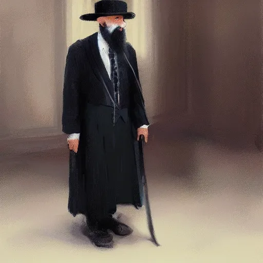 Image similar to joe biden dressed as hasidic rebbe, jewish devotional presidential portrait by greg rutkowski