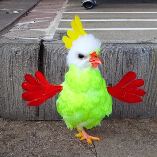 Image similar to cute chicken dressed as a prisioner