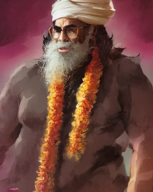 Image similar to full body portrait of Sadhguru, WLOP, Rossdraws, frank frazetta, Andrei Riabovitchev, Marc Simonetti, tranding on artstation