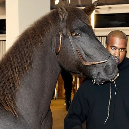 Prompt: kanye with horsebody