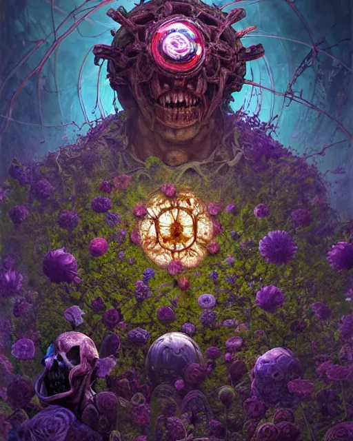 Prompt: the platonic ideal of flowers, rotting, insects and praying of cletus kasady carnage thanos dementor wild hunt doctor manhattan chtulu mandelbulb mandala ponyo bioshock davinci heavy rain, d & d, fantasy, ego death, decay, dmt, psilocybin, art by greg rutkowski and ruan jia