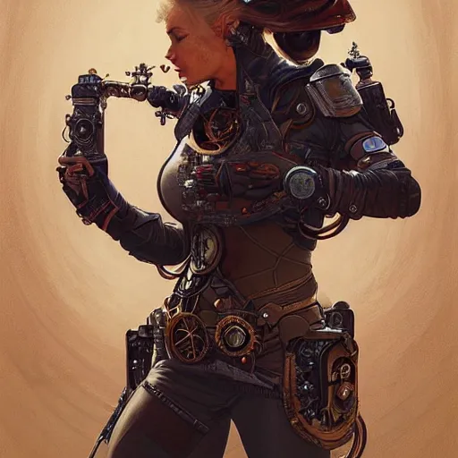 Prompt: joe rogan as a cyborg, portrait, western, steampunk, duster, fantasy, intricate, elegant, highly detailed, digital painting, artstation, concept art, sharp focus, illustration, art by artgerm and greg rutkowski and alphonse mucha