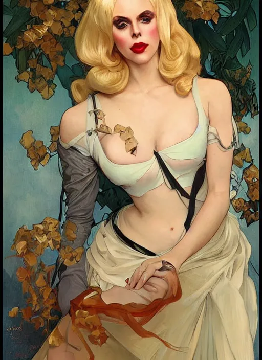 Image similar to katya, drag queen, painting by artgerm and greg rutkowski and alphonse mucha