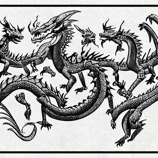 Prompt: a group of dragons celebrating, stylized
