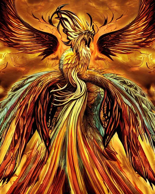 Prompt: ''Wallpaper of a phoenix , d&d, fantasy, detailed, digital art, toon, anime, Toon style''