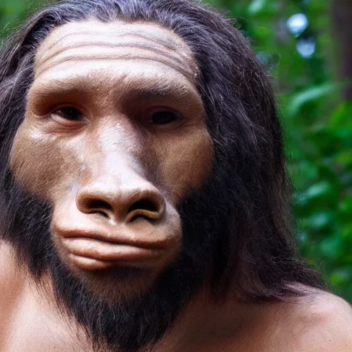 Image similar to a selfie by a neanderthal