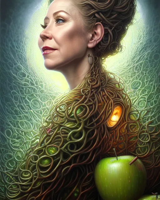 Image similar to detailed portrait of christina applegate apple!! gate! by tomasz alen kopera and peter mohrbacher and johanna martine! and margaret keane! coherent luminescent