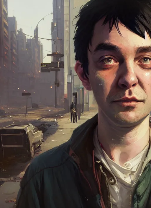 Prompt: Highly detailed portrait of homeless Martin Shkreli, in GTA V, Stephen Bliss, unreal engine, fantasy art by Greg Rutkowski, Loish, Rhads, ferdinand knab, Makoto Shinkai and Lois van baarle, ilya kuvshinov, rossdraws, Tom Bagshaw, global illumination, radiant light, detailed and intricate environment