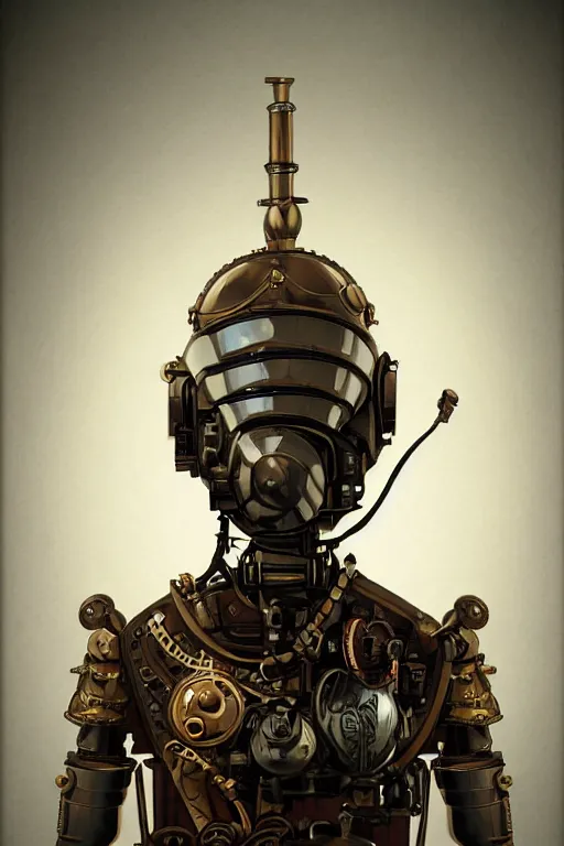 Image similar to steampunk helmet fantasy art mask robot ninja stylized digital illustration sharp focus, elegant intricate digital painting artstation concept art global illumination ray tracing advanced technology chaykin howard and campionpascale and cooke darwyn and davis jack